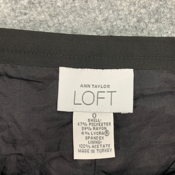 Ann Taylor LOFT Skirt Womens 0 A Line Side Zip Knee Length Lined Contrast Stitch - Picture 5 of 11